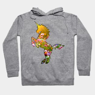 Field of Flowers Unicorn Silhouette Hoodie